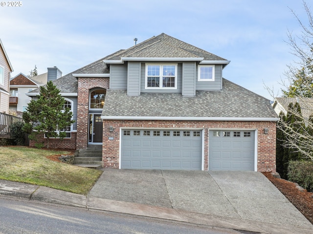 view of front of home with a garage