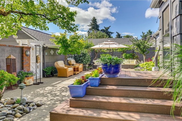 view of patio with a deck