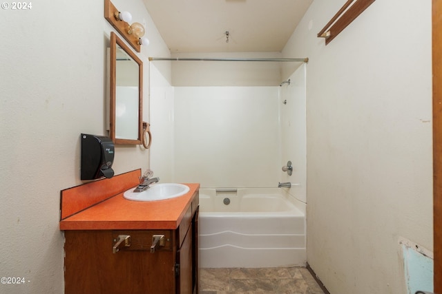 bathroom with shower / bath combination and vanity