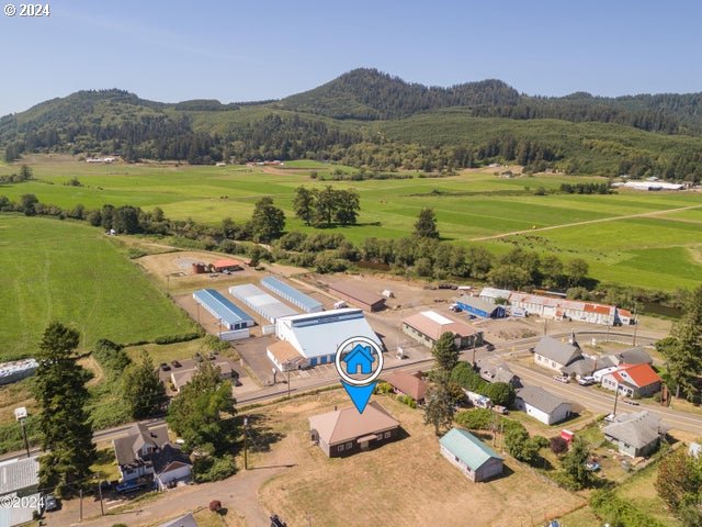 bird's eye view with a mountain view