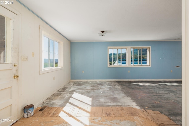 view of spare room