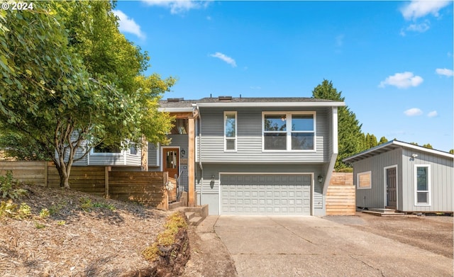 bi-level home with a garage