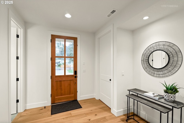 entryway with light wood-type flooring