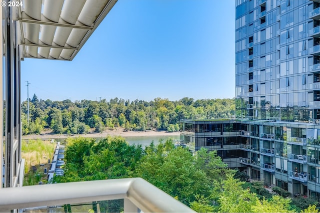 balcony with a water view