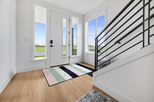 foyer featuring light hardwood / wood-style flooring