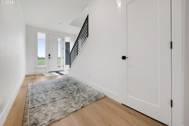 foyer featuring light wood-type flooring