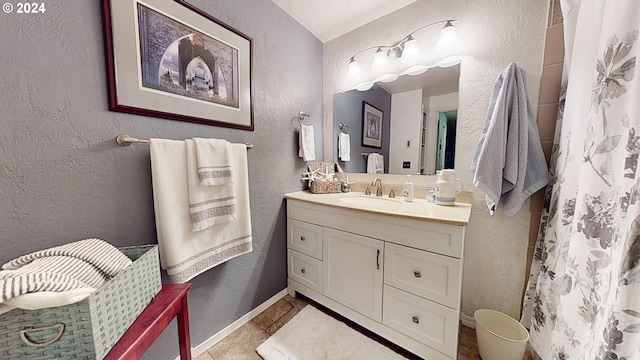 bathroom featuring vanity and tile patterned floors