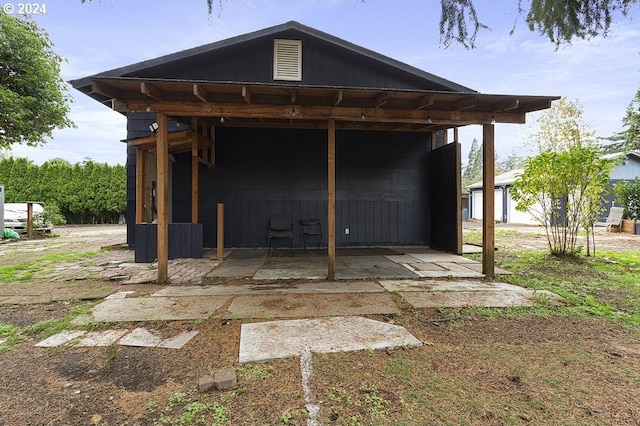 exterior space with an outdoor structure