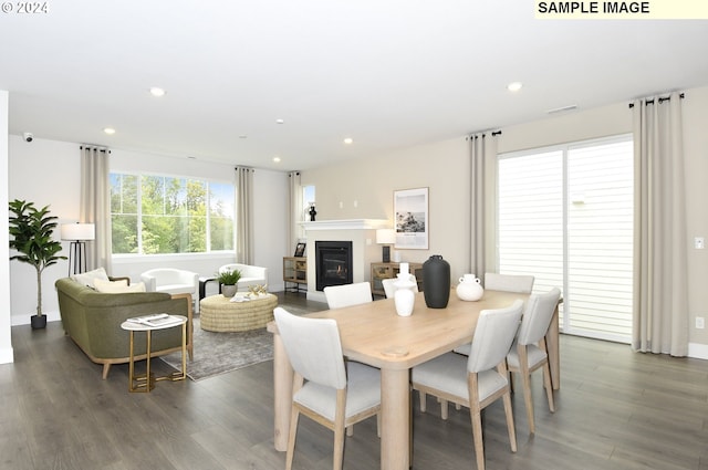 dining room featuring dark hardwood / wood-style flooring