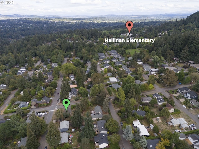 1212 Laurel St Unit 9, Lake Oswego, OR 97034 - aerial view of residential area with a heavily wooded area and a mountainous background