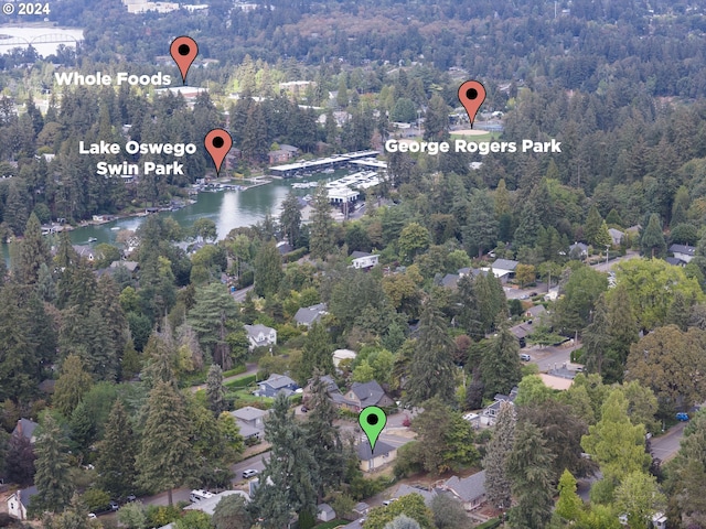 1212 Laurel St Unit 9, Lake Oswego, OR 97034 - aerial view of property's location with a nearby body of water and a forest