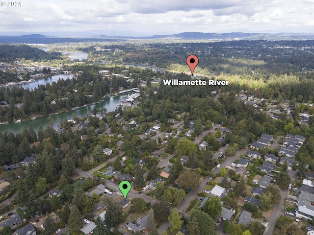 1212 Laurel St Unit 9, Lake Oswego, OR 97034 - aerial view of property and surrounding area with a water and mountain view and a heavily wooded area