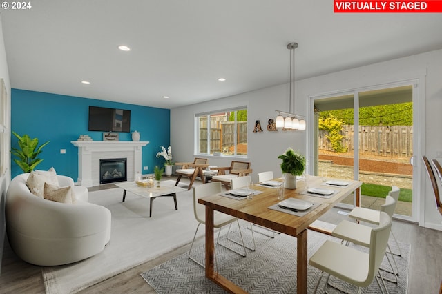 dining area featuring light hardwood / wood-style flooring