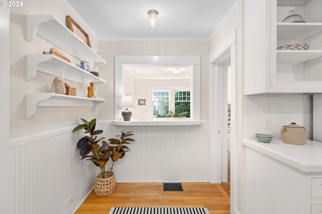 interior space with light wood-type flooring