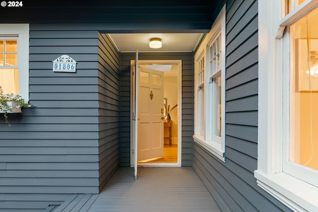 view of doorway to property