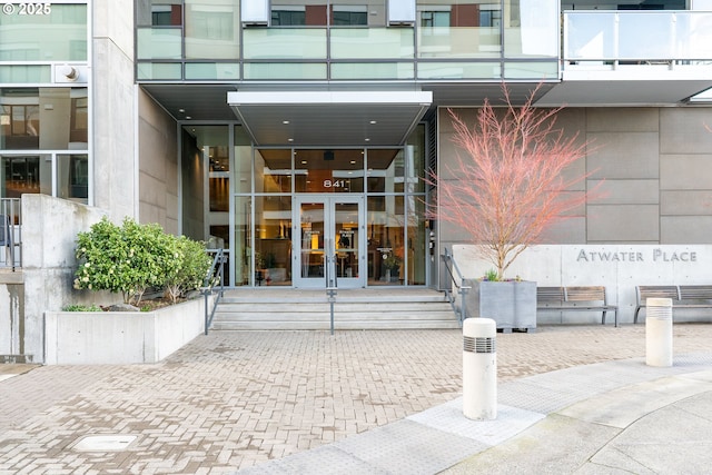 view of exterior entry with french doors