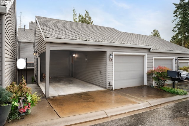 view of garage