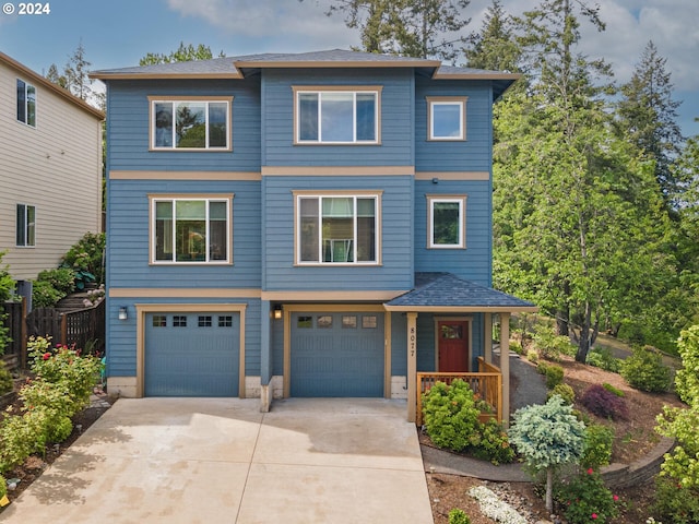 view of front of property featuring a garage