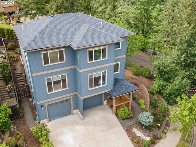 view of front of house with a garage