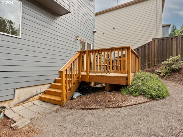 deck featuring fence