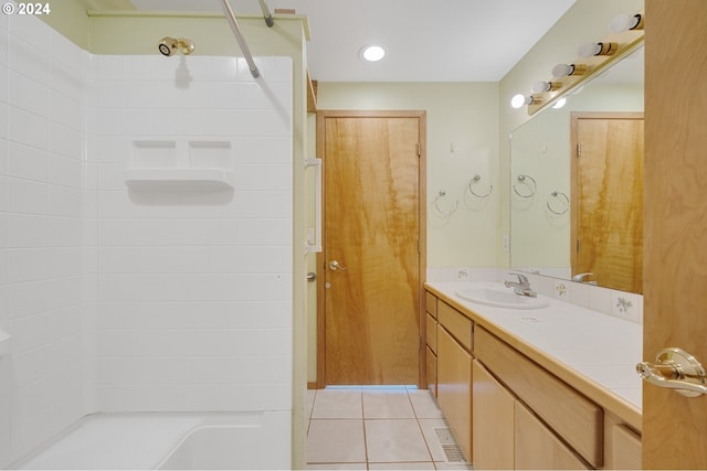 bathroom featuring vanity and tile patterned floors