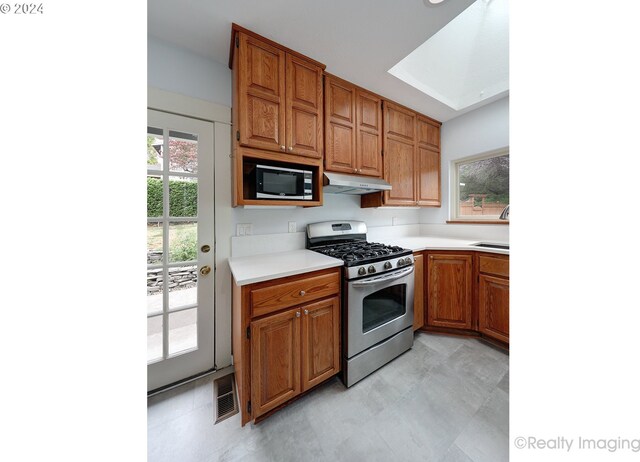 kitchen with stainless steel appliances and sink