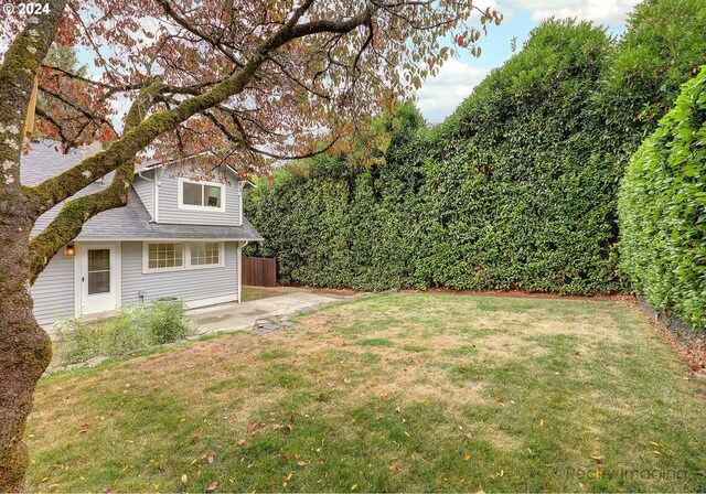 view of yard with a patio area