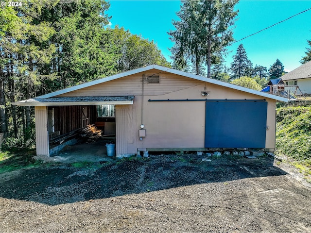 view of garage