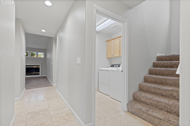 hallway with light tile patterned flooring