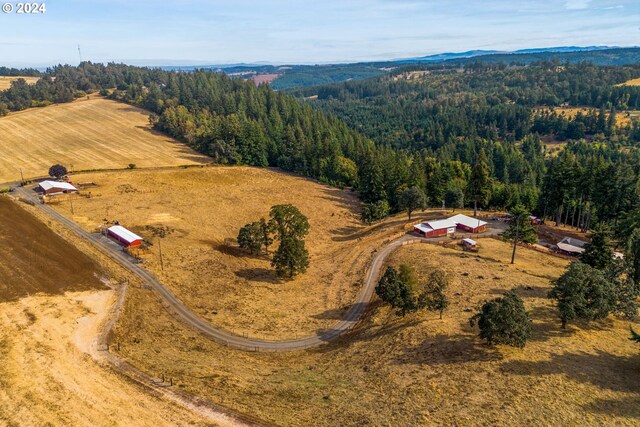 bird's eye view with a rural view