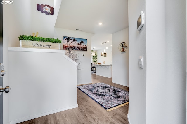 entrance foyer featuring light hardwood / wood-style floors