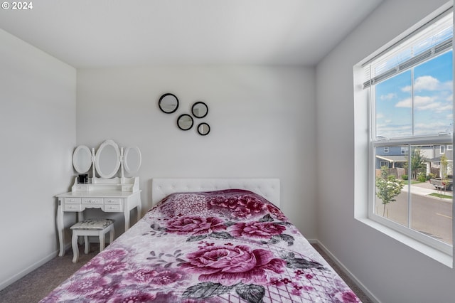 bedroom featuring carpet