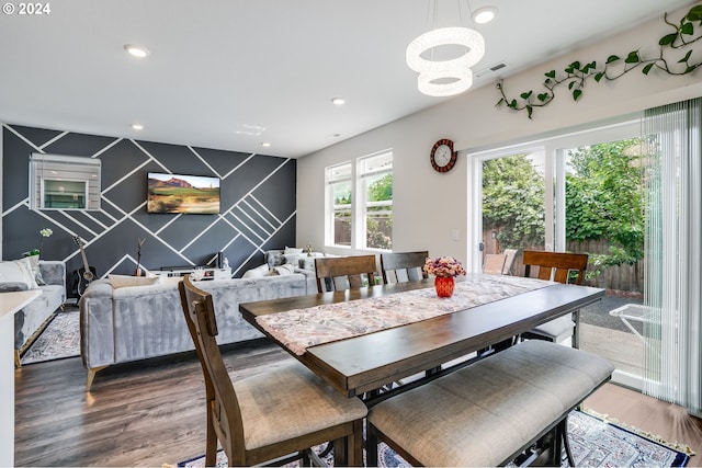 dining room with hardwood / wood-style floors