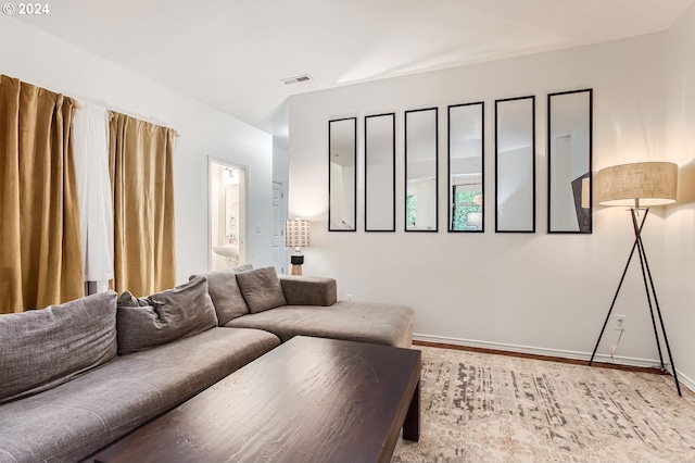 living room with hardwood / wood-style floors