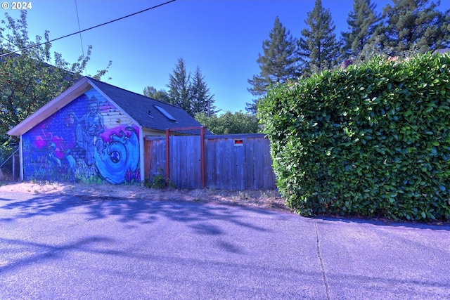 view of garage