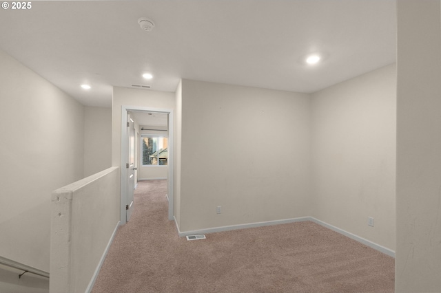 59 NE 134th Pl, Portland, OR 97230 - hallway with carpet, baseboards, recessed lighting, and an upstairs landing