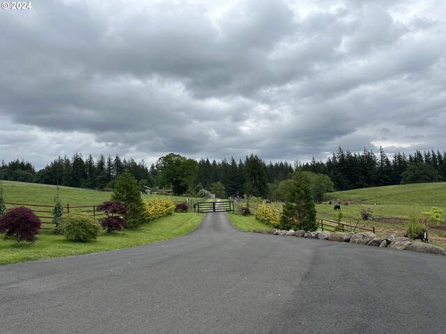 view of street featuring a rural view