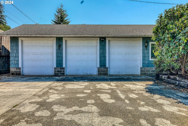 view of garage