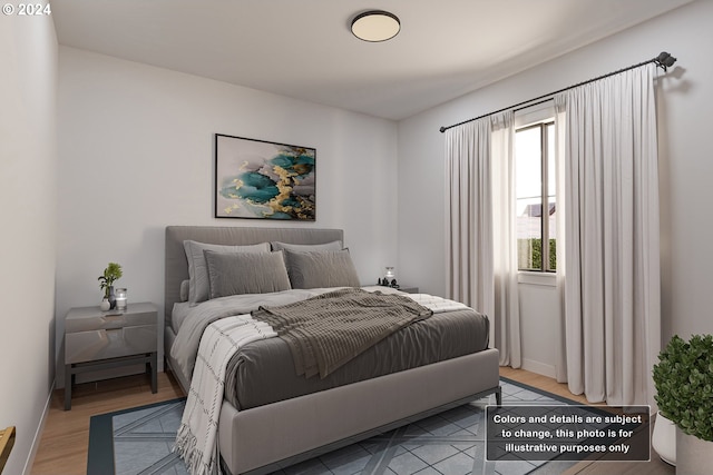 bedroom featuring wood-type flooring