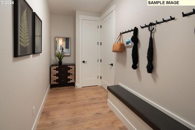 mudroom featuring light wood-type flooring