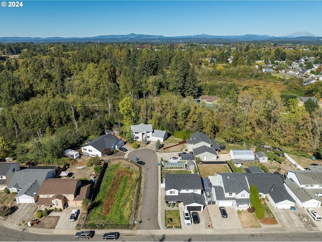 bird's eye view featuring a mountain view