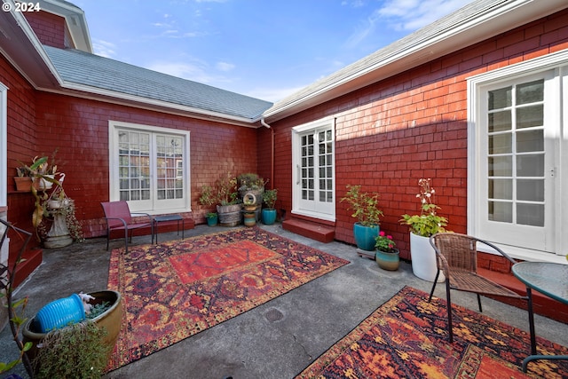 view of patio / terrace featuring french doors