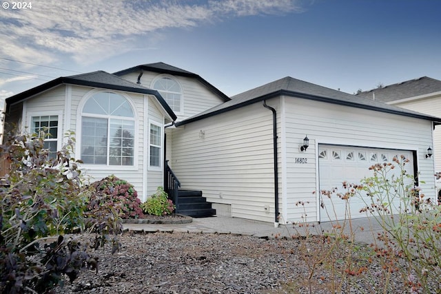 view of front of house with a garage