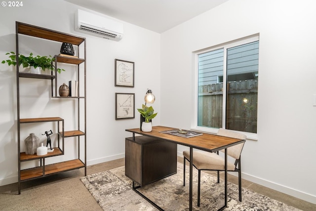 office area with a wall unit AC