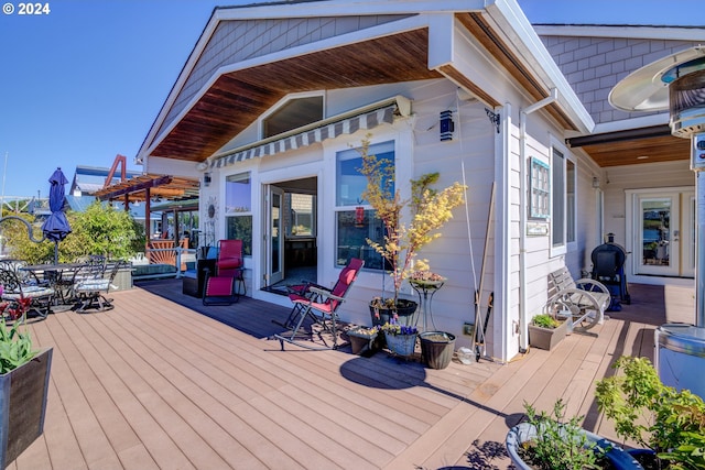 view of wooden deck