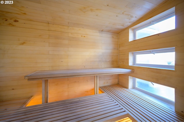 view of sauna