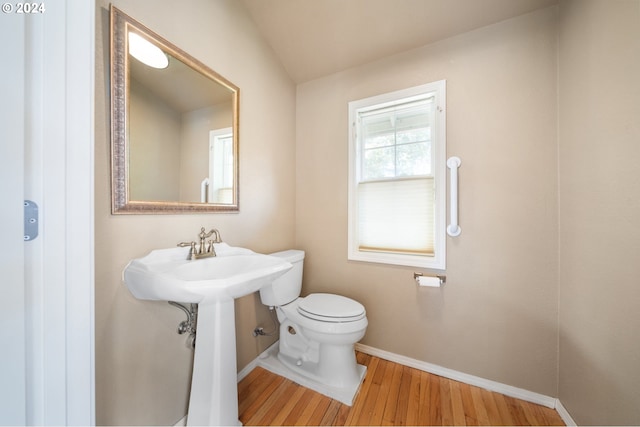 bathroom featuring hardwood / wood-style floors and toilet