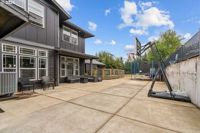 view of patio featuring a trampoline