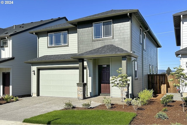 view of front facade with a garage