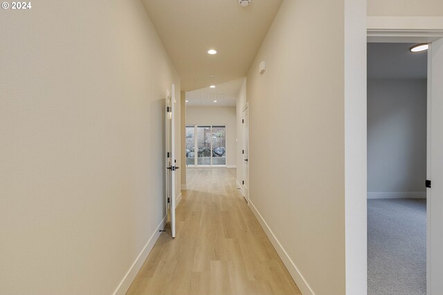 hall featuring light hardwood / wood-style floors